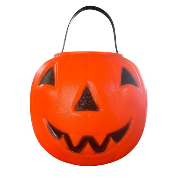 NOS Vtg Empire Halloween Blow Mold Pumpkin Jack O Lantern Candy Buckets '80’s - Picture 1 of 5